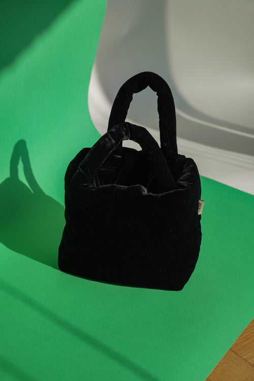Black Cream Puff Bag