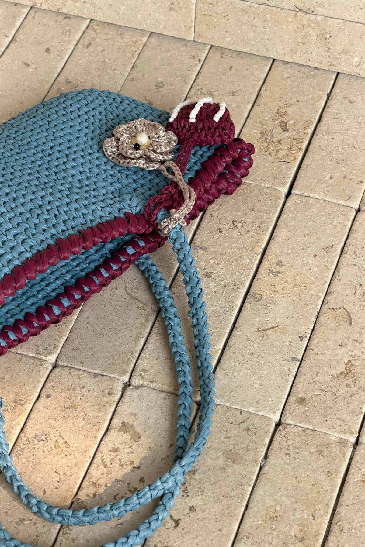 Burgundy Shell Bag Charm
