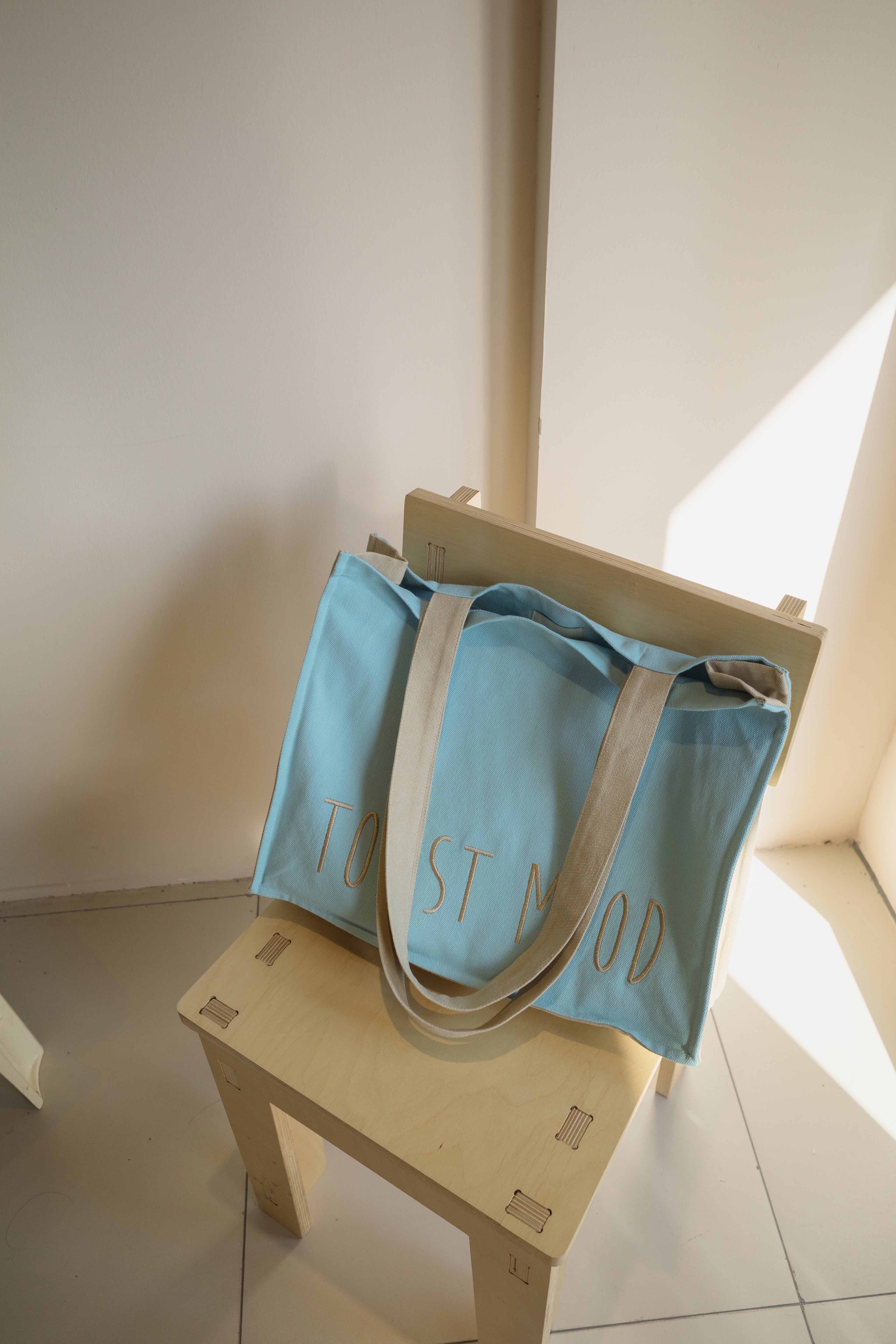 Blue Embroidered Shoulder Bag