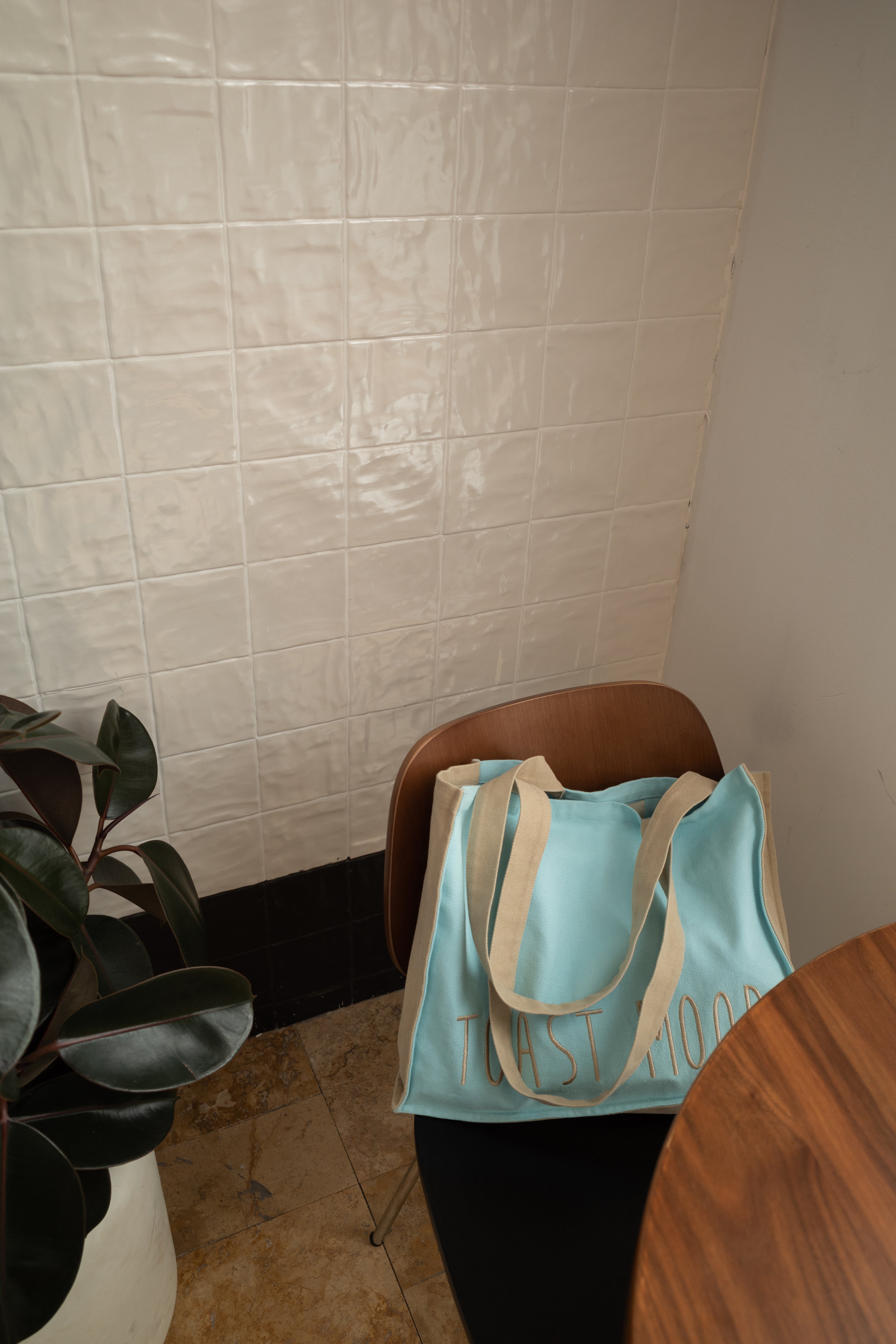 Blue Embroidered Shoulder Bag