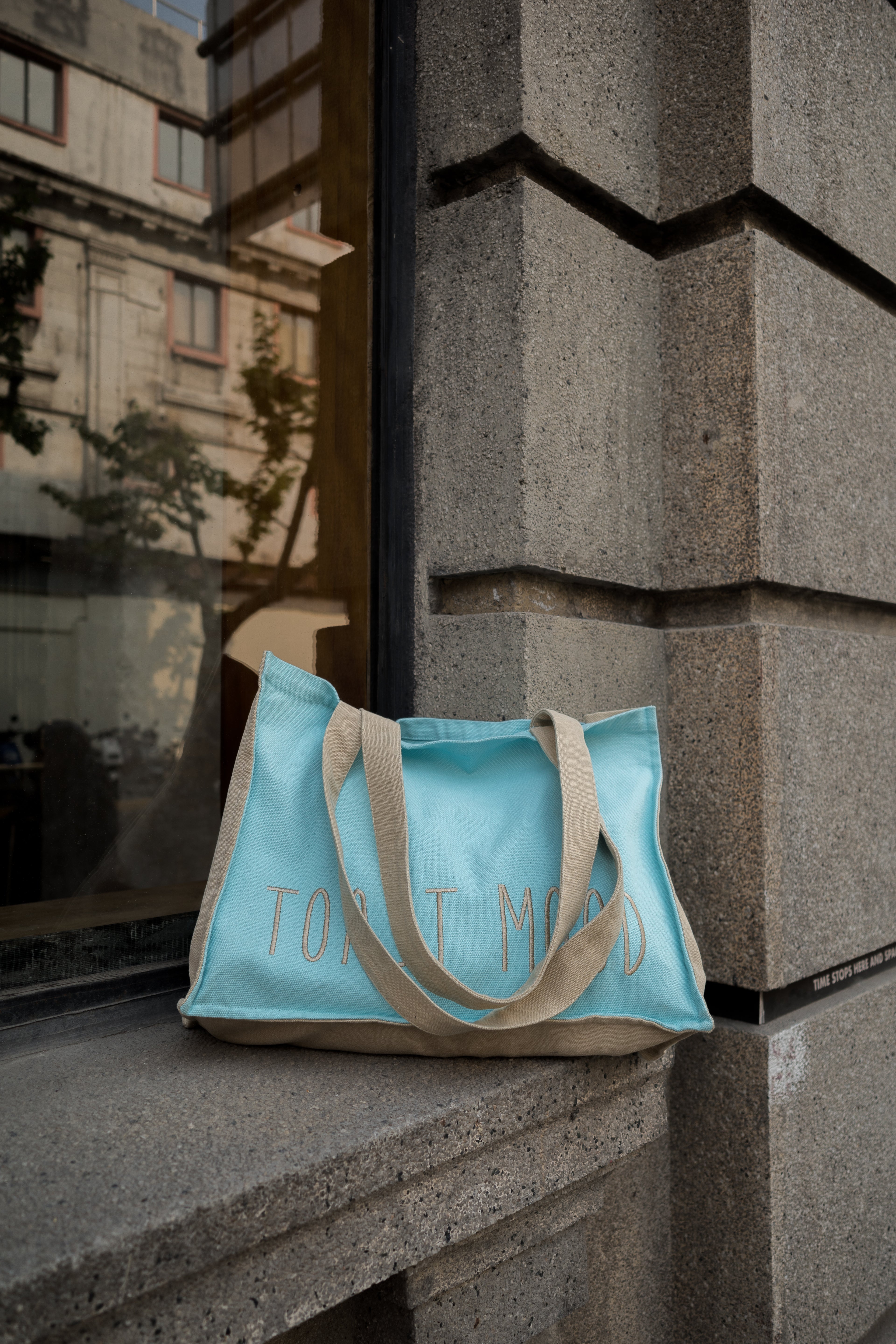 Blue Embroidered Shoulder Bag