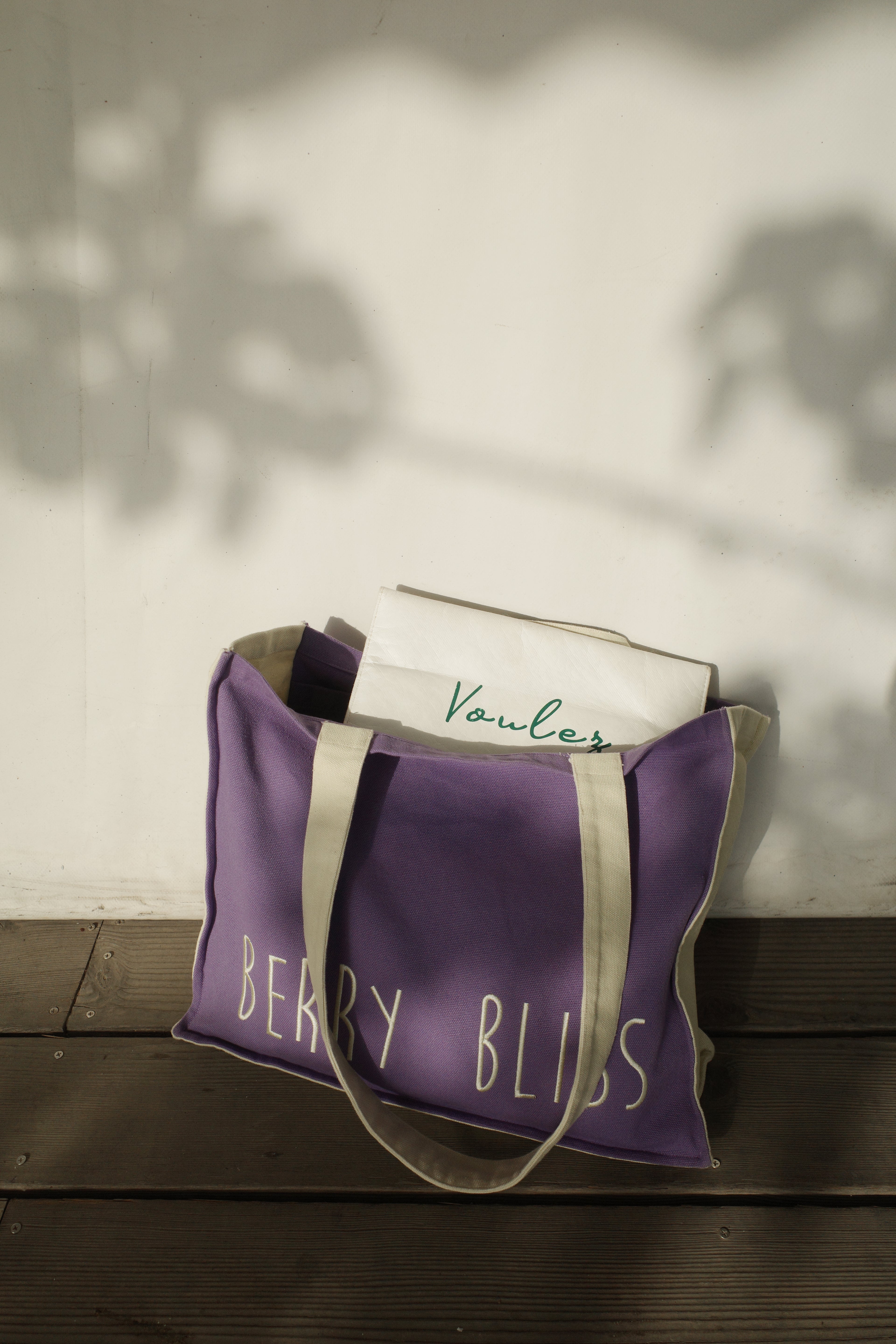 Purple Embroidered Shoulder Bag