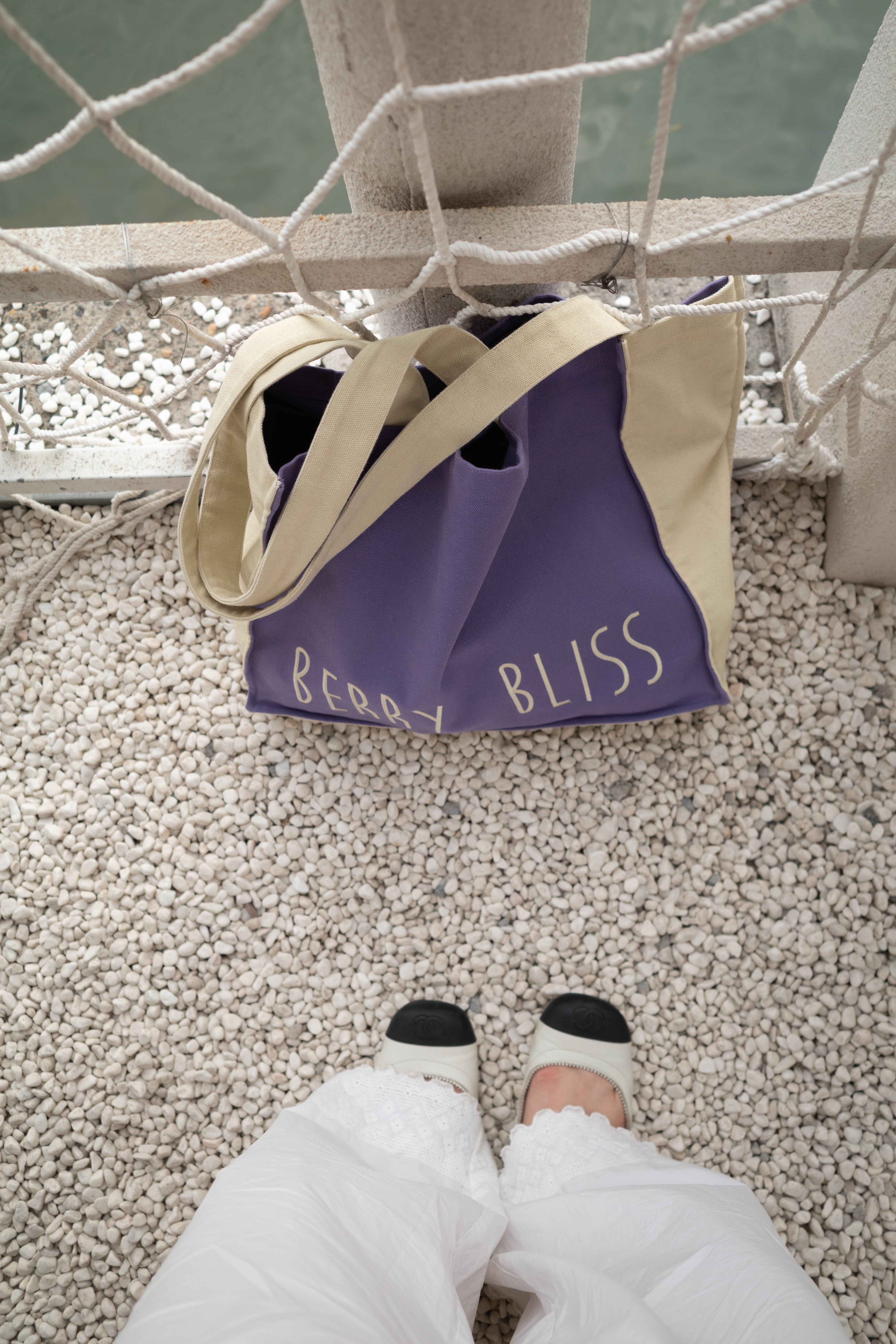 Purple Embroidered Shoulder Bag