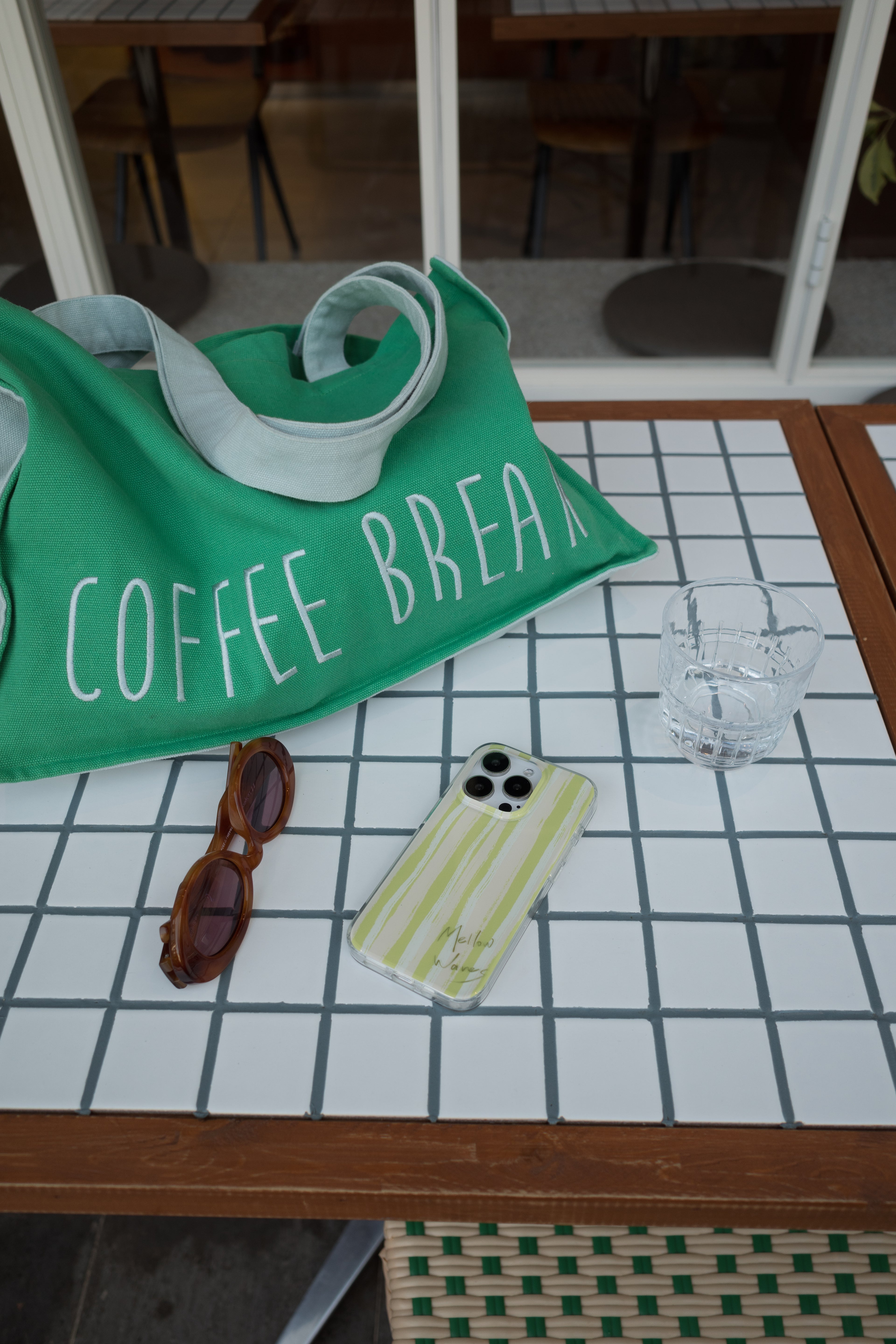 Green Embroidered Shoulder Bag