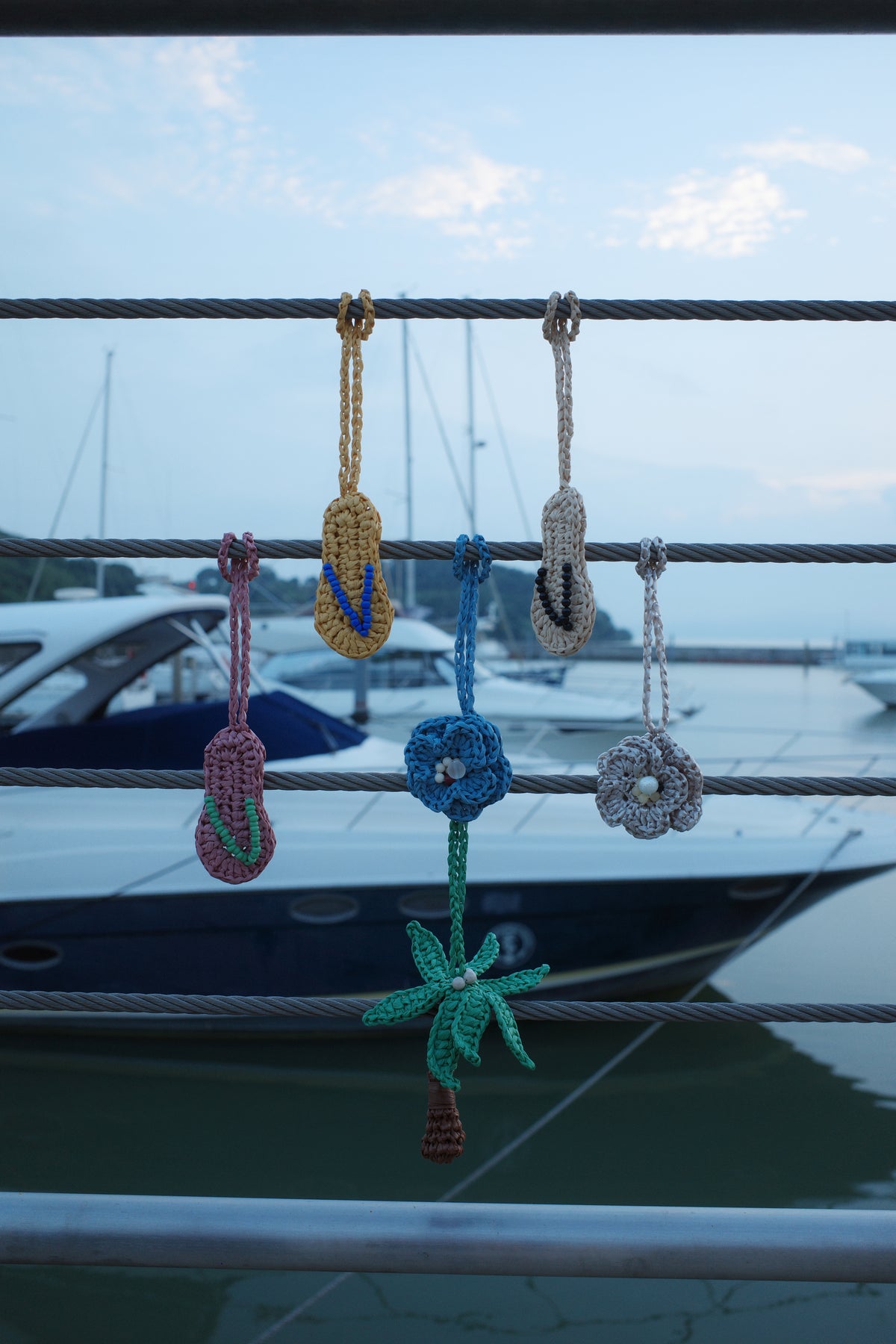 Blue Flower Bag Charm