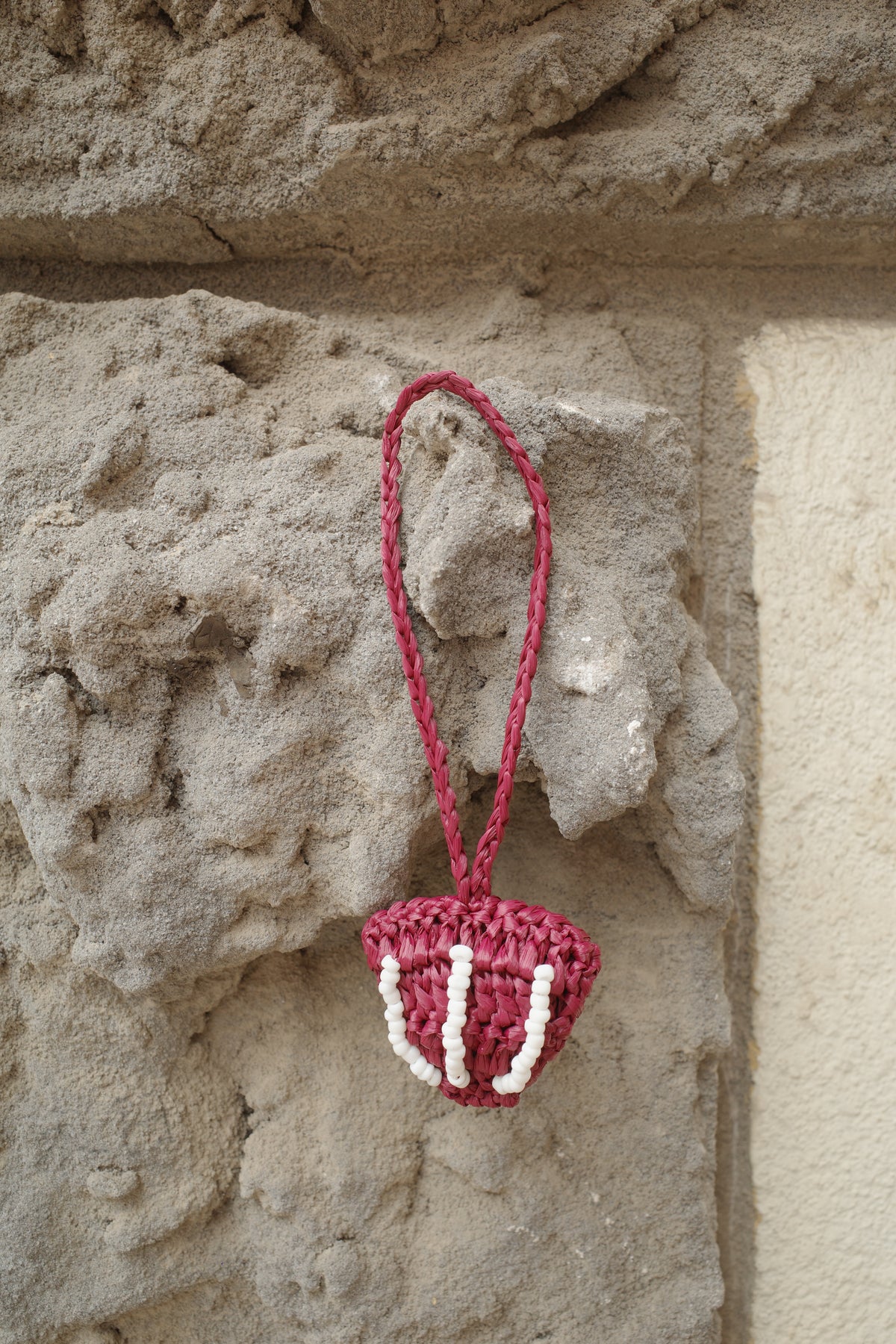 Burgundy Shell Bag Charm