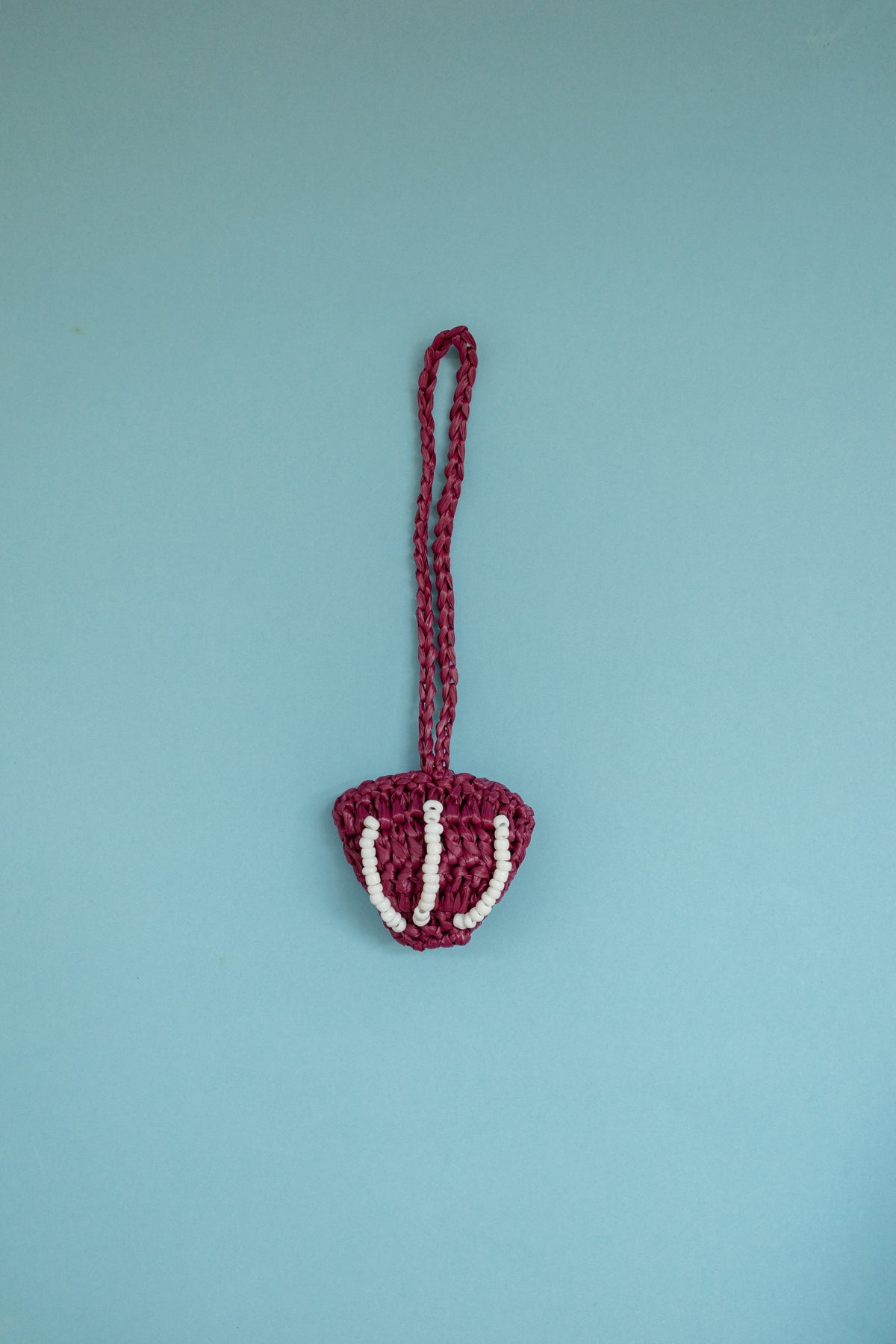Burgundy Shell Bag Charm